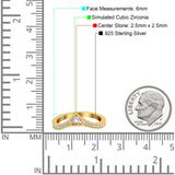 Princess Cut Art Deco Engagement Wedding Half Eternity Ring Simulated CZ 925 Sterling Silver