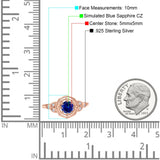 Art Deco Wedding Bridal Ring Marquise Design Round Simulated Cubic Zirconia 925 Sterling Silver