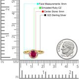 Halo Art Deco Engagement Wedding Bridal Ring Round Simulated Cubic Zirconia 925 Sterling Silver