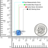 Emerald Cut Art Deco Three Stone Wedding Ring Simulated Cubic Zirconia 925 Sterling Silver
