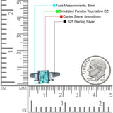 Emerald Cut Art Deco Three Stone Wedding Ring Simulated Cubic Zirconia 925 Sterling Silver