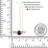Vintage Style Round Bridal Wedding Engagement Ring Marquise Design Simulated Cubic Zirconia 925 Sterling Silver