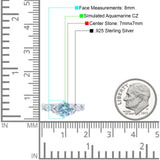 Vintage Style Round Bridal Wedding Engagement Ring Marquise Design Simulated Cubic Zirconia 925 Sterling Silver