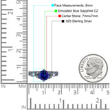 Vintage Style Round Bridal Wedding Engagement Ring Marquise Design Simulated Cubic Zirconia 925 Sterling Silver