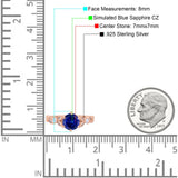 Vintage Style Round Bridal Wedding Engagement Ring Marquise Design Simulated Cubic Zirconia 925 Sterling Silver