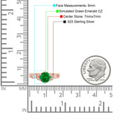Vintage Style Round Bridal Wedding Engagement Ring Marquise Design Simulated Cubic Zirconia 925 Sterling Silver