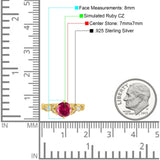 Vintage Style Round Bridal Wedding Engagement Ring Marquise Design Simulated Cubic Zirconia 925 Sterling Silver