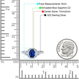 Art Deco Oval Vintage Style Bridal Wedding Engagement Ring Simulated Cubic Zirconia 925 Sterling Silver