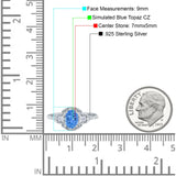 Art Deco Oval Vintage Style Bridal Wedding Engagement Ring Simulated Cubic Zirconia 925 Sterling Silver