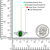 Art Deco Oval Vintage Style Bridal Wedding Engagement Ring Simulated Cubic Zirconia 925 Sterling Silver