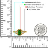 Art Deco Oval Vintage Style Bridal Wedding Engagement Ring Simulated Cubic Zirconia 925 Sterling Silver