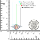 Art Deco Oval Vintage Style Bridal Wedding Engagement Ring Simulated Cubic Zirconia 925 Sterling Silver