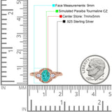 Art Deco Oval Vintage Style Bridal Wedding Engagement Ring Simulated Cubic Zirconia 925 Sterling Silver