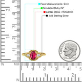 Art Deco Oval Vintage Style Bridal Wedding Engagement Ring Simulated Cubic Zirconia 925 Sterling Silver
