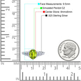 Vintage Style Oval Bridal Wedding Engagement Ring Baguette Simulated Cubic Zirconia 925 Sterling Silver