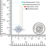 Art Deco Wedding Engagement Bridal Ring Marquise Round Simulated Cubic Zirconia 925 Sterling Silver