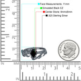 Art Deco Leaves Pear Vintage Style Bridal Wedding Engagement Ring Round Simulated Cubic Zirconia 925 Sterling Silver
