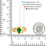Art Deco Leaves Pear Vintage Style Bridal Wedding Engagement Ring Round Simulated Cubic Zirconia 925 Sterling Silver