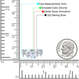 Hexagon Vintage Style Wedding Engagement Ring Round Simulated Cubic Zirconia 925 Sterling Silver