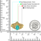 Two Piece Vintage Style Wedding Engagement Bridal Set Ring Band Oval Simulated Cubic Zirconia 925 Sterling Silver
