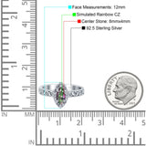 Halo Art Deco Bridal Wedding Engagement Ring Marquise Simulated Cubic Zirconia 925 Sterling Silver