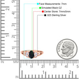 Oval Art Deco Bridal Wedding Engagement Ring Marquise Round Simulated Cubic Zirconia 925 Sterling Silver