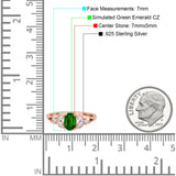Oval Art Deco Bridal Wedding Engagement Ring Marquise Round Simulated Cubic Zirconia 925 Sterling Silver