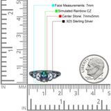 Oval Art Deco Bridal Wedding Engagement Ring Marquise Round Simulated Cubic Zirconia 925 Sterling Silver