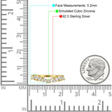 Half Eternity Art Deco Marquise Round Wedding Ring Simulated Cubic Zirconia 925 Sterling Silver