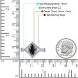 Art Deco Bridal Wedding Engagement Ring Marquise Round Simulated Cubic Zirconia 925 Sterling Silver