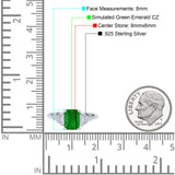 Emerald Cut Art Deco Bridal Wedding Engagement Ring Baguette Simulated Cubic Zirconia 925 Sterling Silver