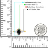 Marquise Art Deco Bridal Wedding Engagement Ring Pear Simulated Cubic Zirconia 925 Sterling Silver