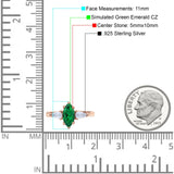 Marquise Art Deco Bridal Wedding Engagement Ring Pear Simulated Cubic Zirconia 925 Sterling Silver