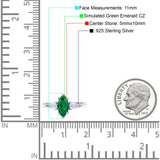 Marquise Art Deco Bridal Wedding Engagement Ring Pear Simulated Cubic Zirconia 925 Sterling Silver