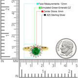Art Deco Wedding Bridal Ring With Baguette And Round Simulated Cubic Zirconia Stones 925 Sterling Silver