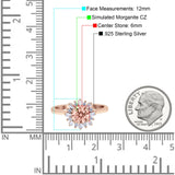 Art Deco Wedding Bridal Ring With Baguette And Round Simulated Cubic Zirconia Stones 925 Sterling Silver
