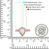 Teardrop Pear Shape Halo Engagement Ring Simulated Cubic Zirconia 925 Sterling Silver