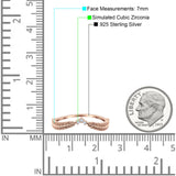 Curve Shape Leaf Design Wedding Engagement Ring Round Simulated Cubic Zirconia 925 Sterling Silver