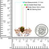 Art Deco Teardrop Pear Leaf Design Wedding Two Piece Ring Simulated Cubic Zirconia Stones 925 Sterling Silver
