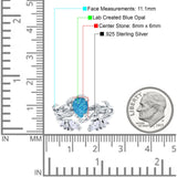 Art Deco Teardrop Pear Leaf Design Wedding Two Piece Ring Simulated Cubic Zirconia Stones 925 Sterling Silver