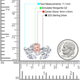 Art Deco Teardrop Pear Leaf Design Wedding Two Piece Ring Simulated Cubic Zirconia Stones 925 Sterling Silver