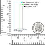 Half Eternity Wedding Ring Marquise Simulated Cubic Zirconia 925 Sterling Silver