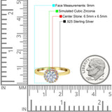 Art Deco Wedding Bridal Ring Halo Round Simulated Cubic Zirconia Stones 925 Sterling Silver