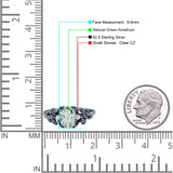 Leaf Style Oval Natural Green Amethyst Vintage Engagement Ring