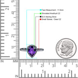 Teardrop Pear Vintage Style Halo Engagement Ring Cubic Zirconia 925 Sterling Silver