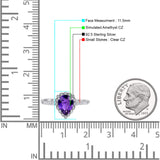 Teardrop Pear Vintage Style Halo Engagement Ring Cubic Zirconia 925 Sterling Silver