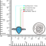 Teardrop Pear Vintage Style Halo Engagement Ring Cubic Zirconia 925 Sterling Silver