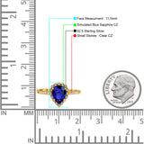 Teardrop Pear Vintage Style Halo Engagement Ring Cubic Zirconia 925 Sterling Silver