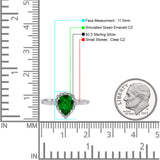 Teardrop Pear Vintage Style Halo Engagement Ring Cubic Zirconia 925 Sterling Silver