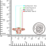 Solitaire Accent Oval Engagement Ring Cubic Zirconia 925 Sterling Silver
